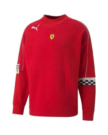 PUMA SUDADERA FERRARI SWEAT CREW EN COLOR PARA HOMBRE ROJO
