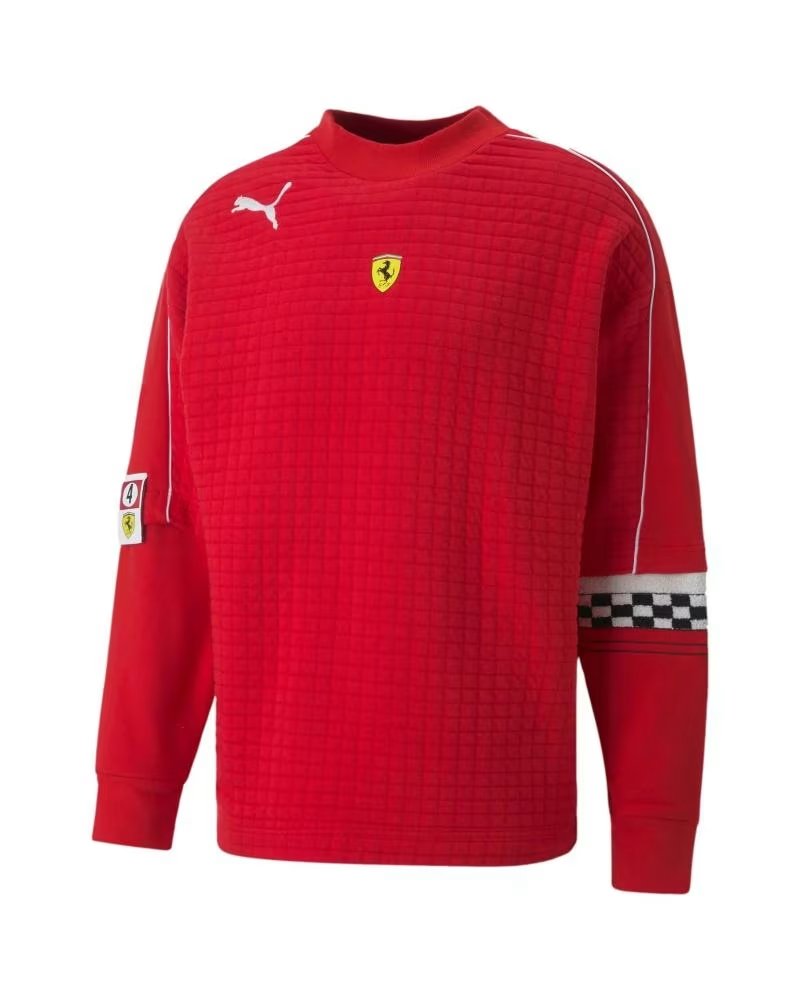 PUMA SUDADERA FERRARI SWEAT CREW EN COLOR PARA HOMBRE ROJO