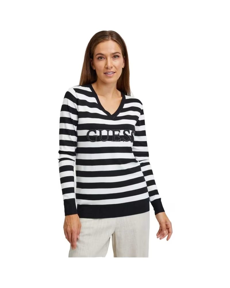 GUESS JERSEI ANNE VN LS SWRT EN COLOR PARA MUJER NEGRO