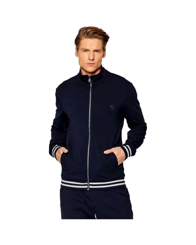 GUESS SUDADERA AL TRUCK FLEECE EN COLOR PARA HOMBRE AZUL