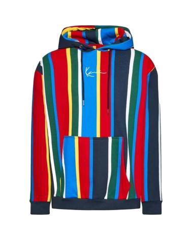 KARL KANI FELPA CON CAPPUCCIO SMALL SIGNATURE STRIPE MULTICOLORE MULTICOLOR