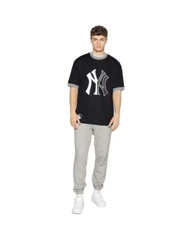 NEW ERA TEAM LOGO OVERSIZED MESH BLACK T-SHIRT FOR MEN NEGRO