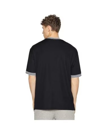 NEW ERA TEAM LOGO OVERSIZED MESH BLACK T-SHIRT FOR MEN NEGRO