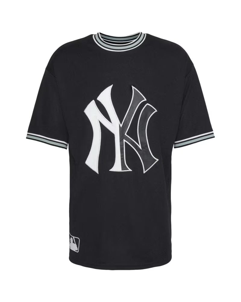 NEW ERA TEAM LOGO OVERSIZED MESH BLACK T-SHIRT FOR MEN NEGRO