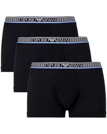 EMPORIO ARMANI PANTALON CORTO 3PACK TRUNK EN COLOR PARA HOMBRE NEGRO