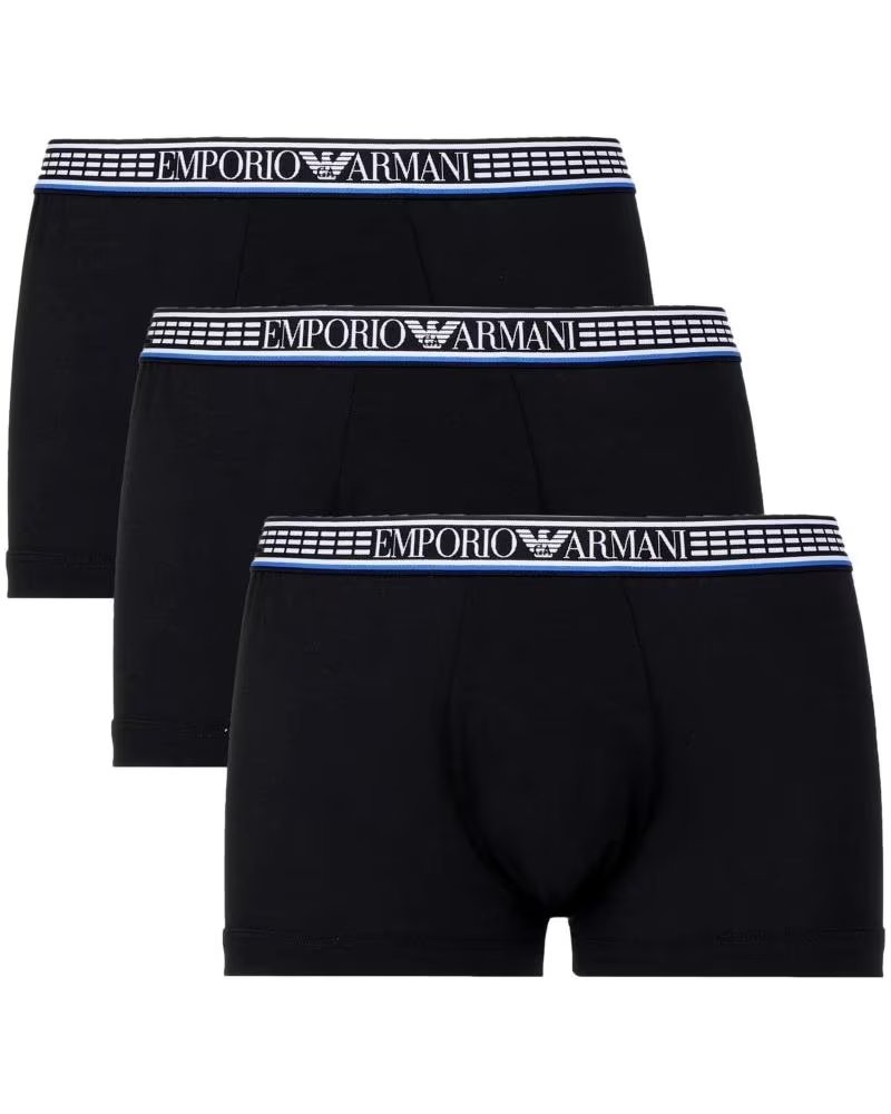 EMPORIO ARMANI PANTALON CORTO 3PACK TRUNK EN COLOR PARA HOMBRE NEGRO