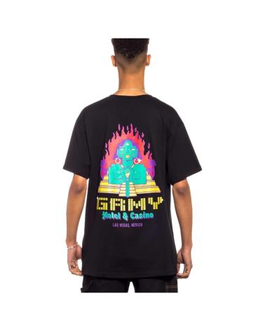 T-SHIRT GRIMEY À MANCHES COURTES NOIR AVEC GRAPHIQUE AU DOS NEGRO