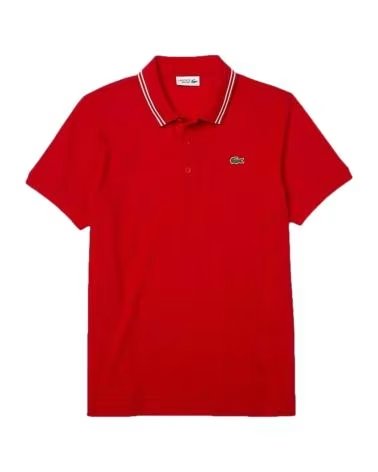 LACOSTE POLO CHEMISE COL EN COLOR PARA HOMBRE ROJO