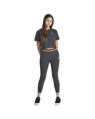 SIKSILK PANTALON LARGO BASEBALL STRIPE JOGGERS EN COLOR PARA M NEGRO