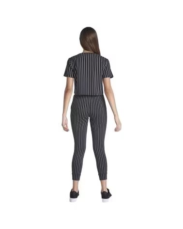 SIKSILK PANTALON LARGO BASEBALL STRIPE JOGGERS EN COLOR PARA M NEGRO