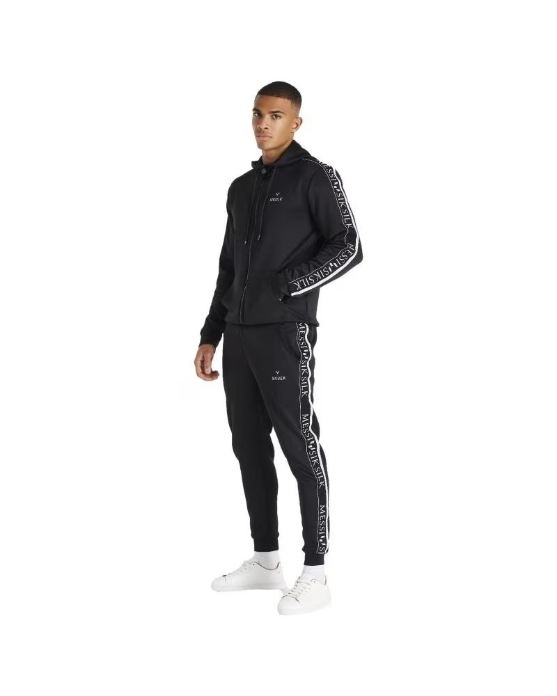 SIKSILK MESSI TAPED ZIP HOODIE EN COLOR PARA HOMBRE NEGRO