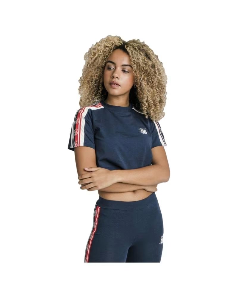 SIKSILK CLASSIC TAPE TEE EN COLOR PARA MUJER AZUL