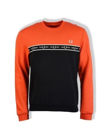 FRED PERRY SUDADERA EN COLOR PARA HOMBRE ORANGE-BLACK