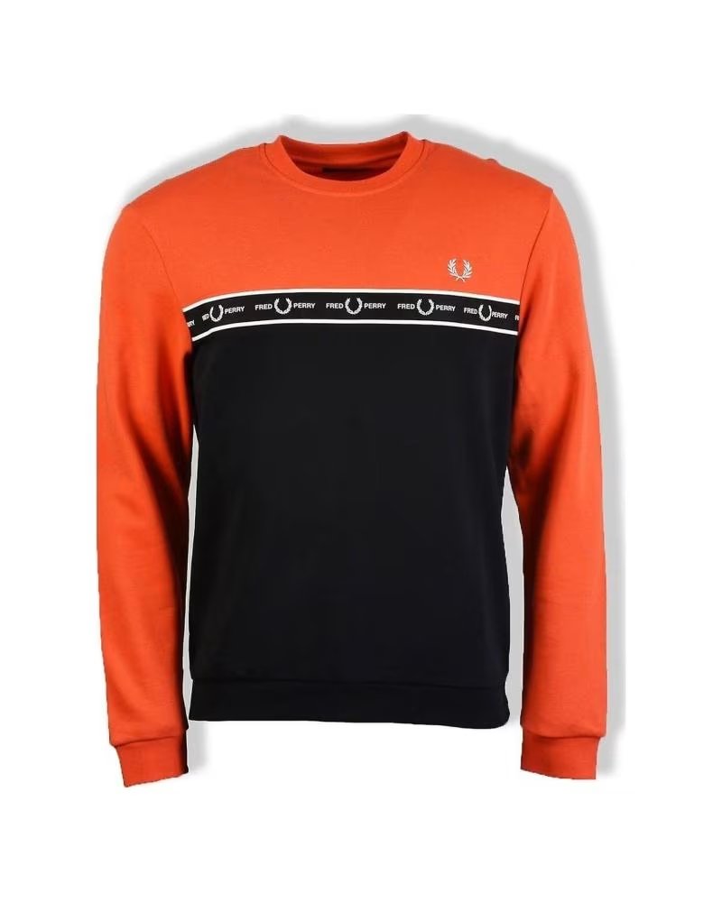 FRED PERRY SUDADERA EN COLOR PARA HOMBRE ORANGE-BLACK