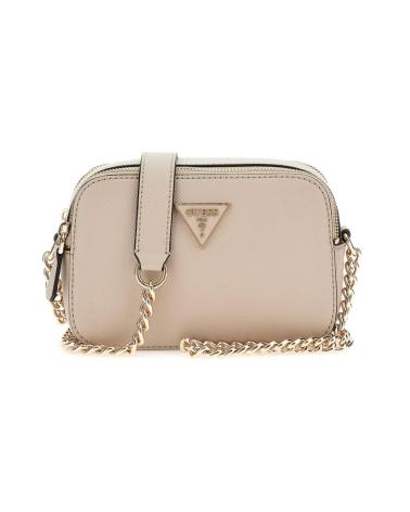 BOLSO BANDOLERA GUESS TAUPE CON CADENA TAUPE