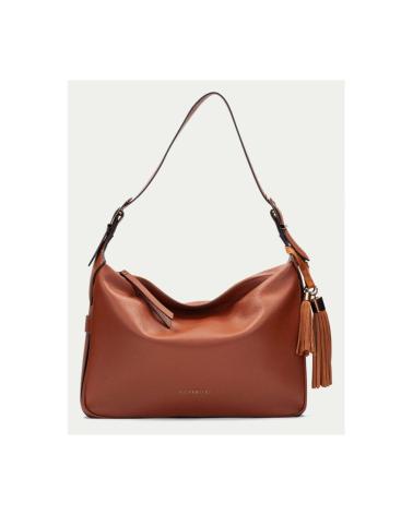 BOLSO HOBO HISPANITAS DE CUERO COLOR COÑAC CUERO