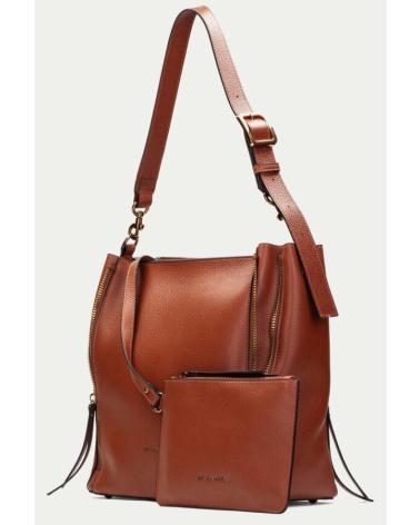 HISPANITAS BI243537 LEATHER SHOULDER BAG IN BROWN BROWN