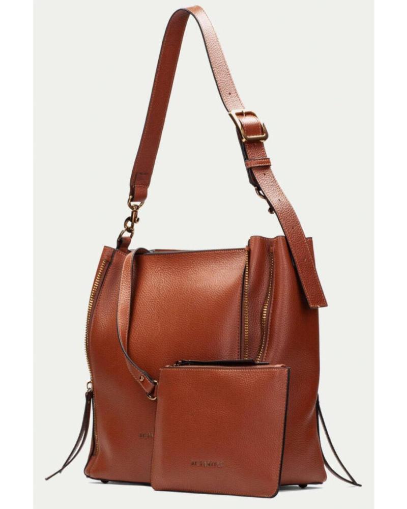 HISPANITAS BI243537 LEATHER SHOULDER BAG IN BROWN BROWN
