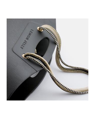LEMON JELLY BLACK SILICONE TOTE BAG WITH BRAIDED HANDLES NEGRO