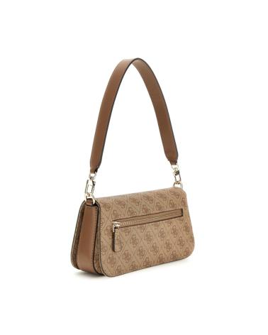 GUESS MONOGRAM LOGO SHOULDER BAG BEIGE BEIG