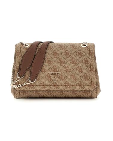 BOLSO CRUZADO GUESS ACOLCHADO CON CADENA BEIG