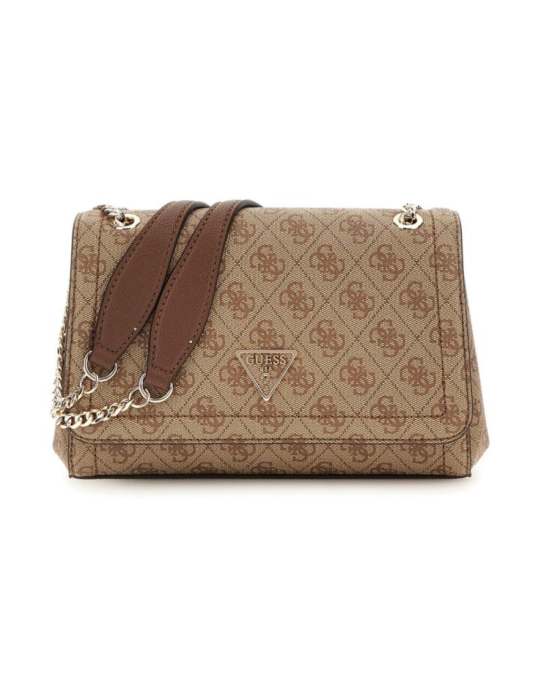 BOLSA A TIRACOLO GUESS ACOLCHOADA COM CORRENTE BEIG