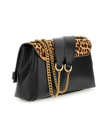 GUESS CROSSBODY BAG WITH LEOPARD PRINT AND CHAIN MULTICOLOR