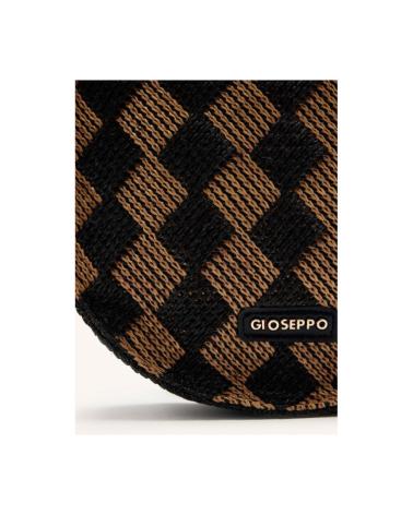 RUNDE HANDTASCHE GIOSEPPO PITTSON 75499-P AUS BAST MIT KAROMUSTER SCHWARZ NEGRO