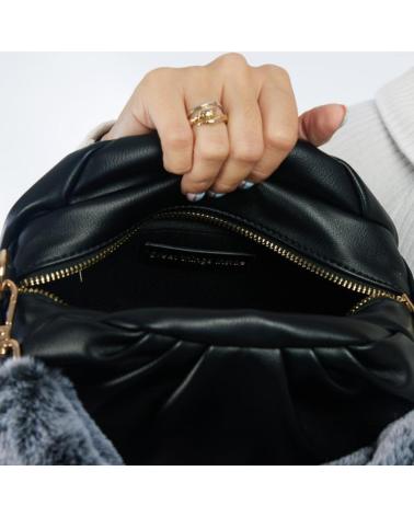 GIOSEPPO BOLSA TIRACOLO PRETA COM ALÇA DE PELO SINTÉTICO E ALÇA AJUSTÁVEL NEGRO