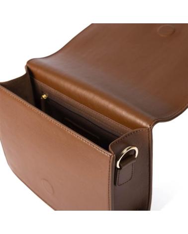 GIOSEPPO BROWN CROSSBODY BAG WITH FUCHSIA ROUND POUCH AND TWO-TONE STRAP MARRóN