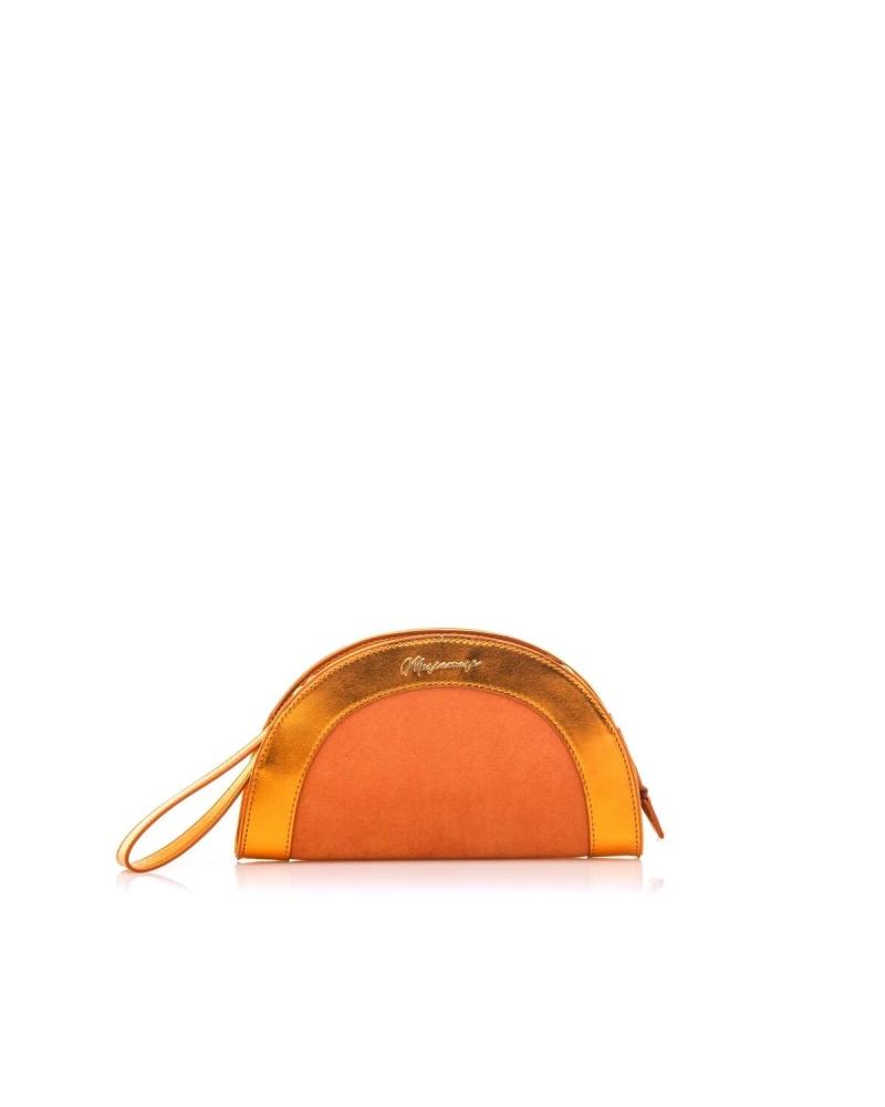 MARIA MARE ORANGE TRANSPARENTE HANDTASCHE MIT GOLDKETTE NARANJA