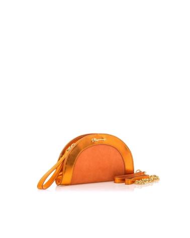MARIA MARE ORANGE TRANSPARENTE HANDTASCHE MIT GOLDKETTE NARANJA