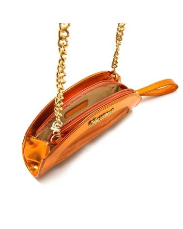 MARIA MARE ORANGE TRANSPARENTE HANDTASCHE MIT GOLDKETTE NARANJA