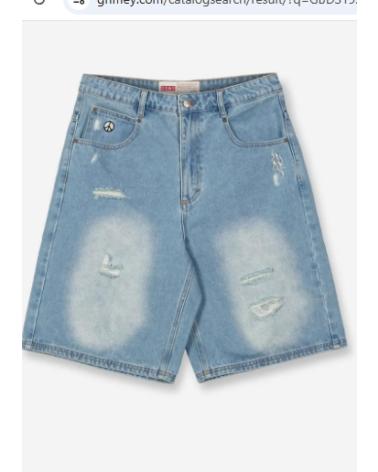 BERMUDA GRIMEY PEACE WITHIN BAGGY DENIM GASTADA AZUL AZUL