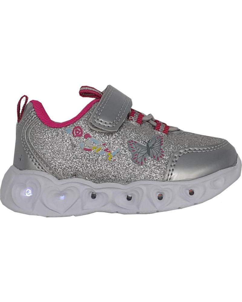 CALZADOMANIA DEPORTIVO CON LUCES NINA PLATA