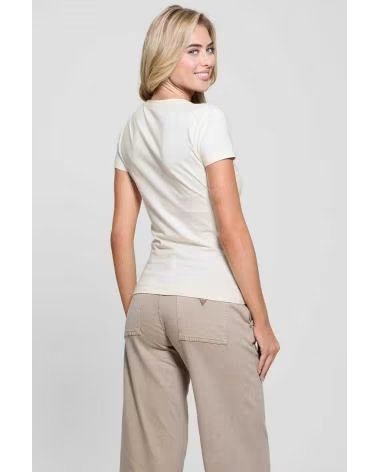 GUESS T-SHIRT PYTHON TRIANGLE BEIGE
