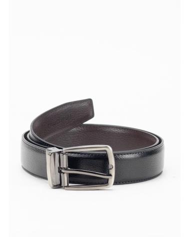 CINTO REVERSÍVEL KESLEM COM FIVELA BRILHANTE PRETO/CASTANHO NEGRO
