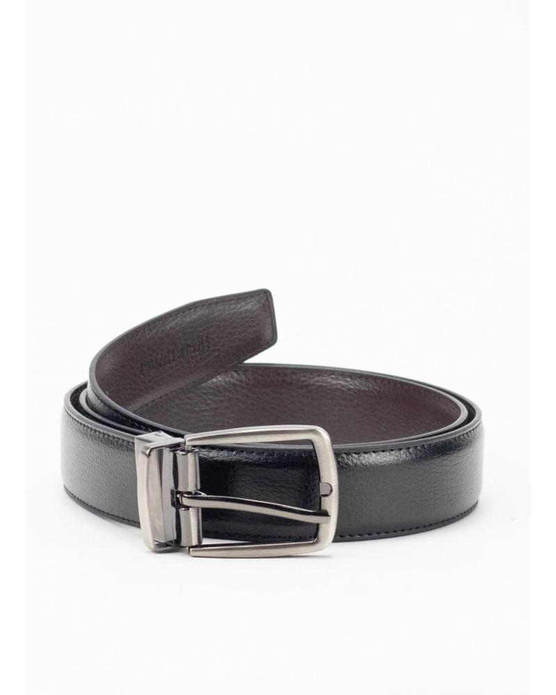 KESLEM WENDEGÜRTEL MIT GLÄNZENDER SCHNALLE SCHWARZ/BRAUN NEGRO