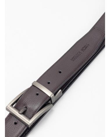 KESLEM WENDEGÜRTEL MIT MATTER SCHNALLE SCHWARZ/BRAUN NEGRO