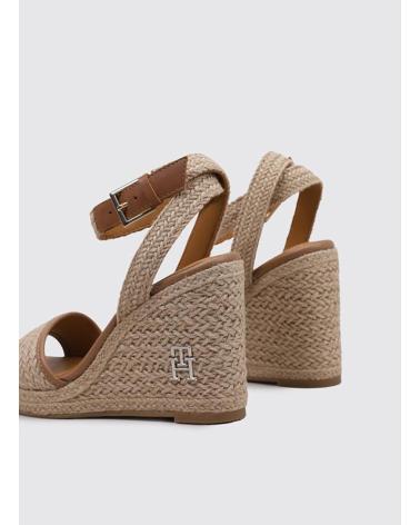 TOMMY HILFIGER TH ROPE HIGH WEDGE SANDAL BEIGE