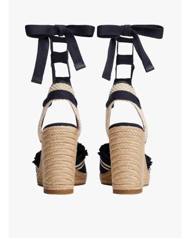 TOMMY HILFIGER FRINGE CANVAS HIGH WEDGE MARINO