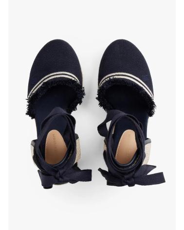 TOMMY HILFIGER FRINGE CANVAS HIGH WEDGE MARINO