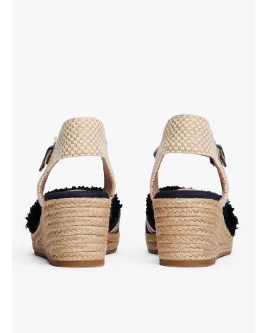 TOMMY HILFIGER FRINGE CANVAS MEDIUM WEDGE MARINO