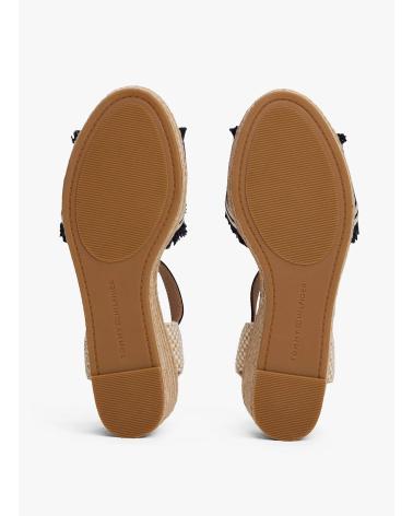 TOMMY HILFIGER FRINGE CANVAS MEDIUM WEDGE MARINO