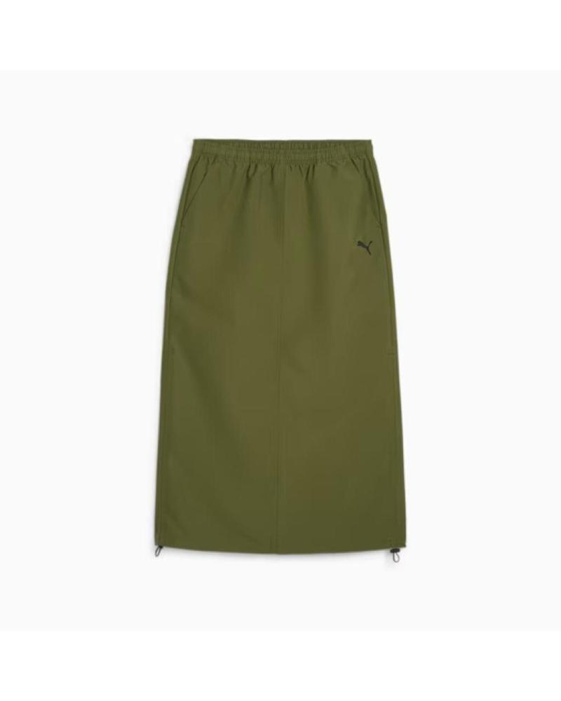 JUPE PUMA DARE TO MIDI WOVEN VERTE LVGRN