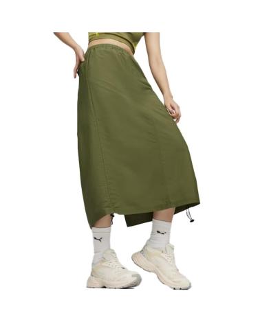 JUPE PUMA DARE TO MIDI WOVEN VERTE LVGRN