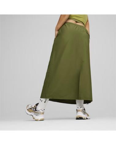 JUPE PUMA DARE TO MIDI WOVEN VERTE LVGRN