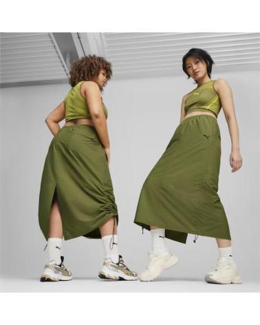 JUPE PUMA DARE TO MIDI WOVEN VERTE LVGRN