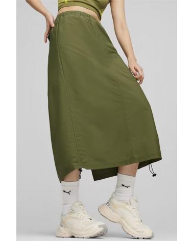 JUPE PUMA DARE TO MIDI WOVEN VERTE LVGRN