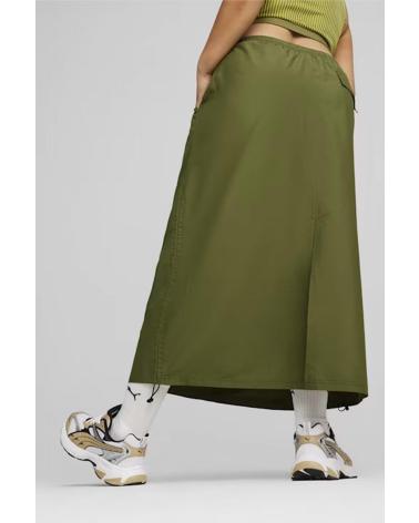 JUPE PUMA DARE TO MIDI WOVEN VERTE LVGRN